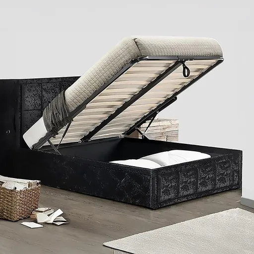 Gas Lift Bed Mechanism – Double Bed Frame with Wooden Slats