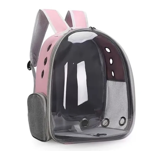 Panoramic Ventilated Side-Opening Pet Backpack | Dual Opening Design, Breathable Travel Carrier for Cats & Small Dogs（pink）
