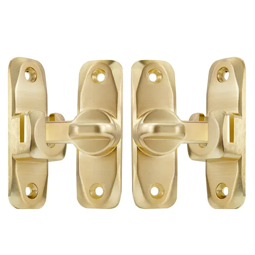 2pcs Barn Door Lock Latch Screen Door Locks Room Door Latch Zinc Alloy Flip Door Lock Latch Wardrobe Door Lock for Office Cabinet, Gold