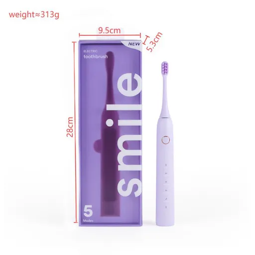 Purple 5 Modes Sonic Electric Toothbrush with Smart Timer - IPX7 Waterproof, 60 Day Battery Life, USB-C Rechargeable, Soft Bristles for Sensitive Gums, Adult Oral Care Gift