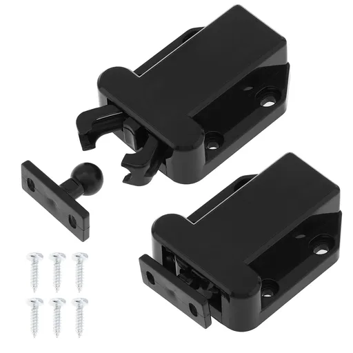 Cabinet Push Latch, 2 Pack Push to Open Catch Lock, Rebound Self-Locking Device Pop-Up Open Catches