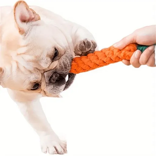 Durable Rope Dog Toy Interactive Dog Toy Tug Of War Toy Heavy Duty Dog Chew Toy - Orange - Size 01
