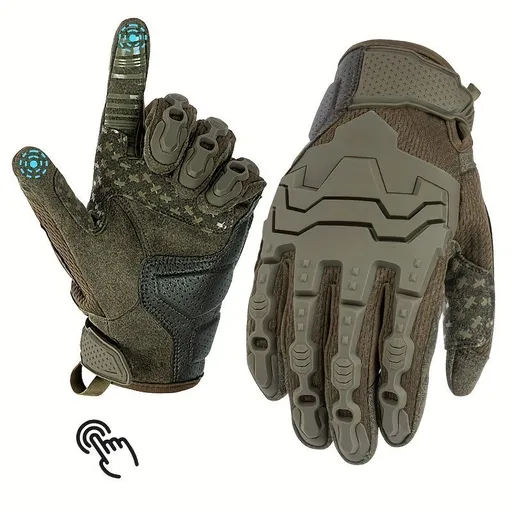 Men'S Full-Finger Gloves Tactical Gloves Touchscreen Gloves MTB Gloves Hiking - Green - Size M