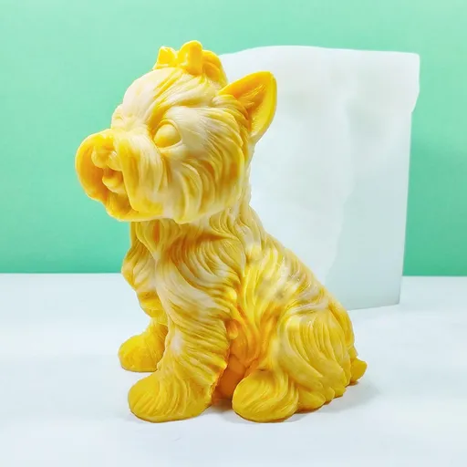 Mold Dog Decoration Candle Mold for DIY Decoration Making Soap 3D Stereo Sitting Little Dog Candle Mold Stereo Sitting Dog Mold