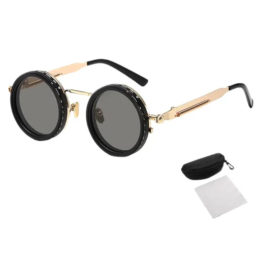 Adjustable Tint Polarized Round Sunglasses for Men ND9 Stepless 1 to 9 Gears Transition Lens Technology Beach Fishing Driving Outdoor Activities Lightweight Shatterproof Eyewear