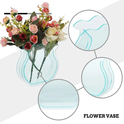 Acrylic Vase Green Transparent for Dried Flowers Elegant Home Decor 1Pc