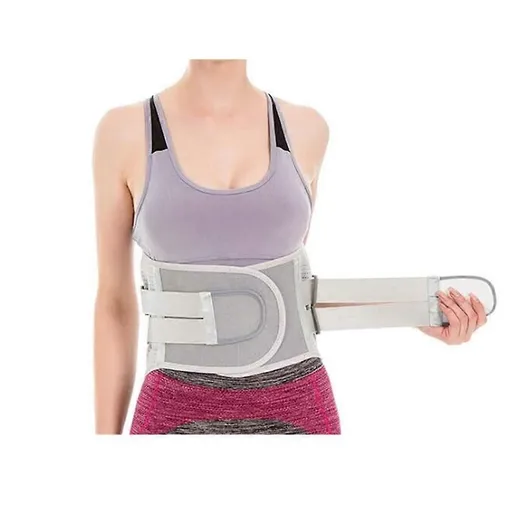 Weightlifting Belt with Adjustable Waist Support for Gym Powerlifting Lumbar Protection Grey - XL