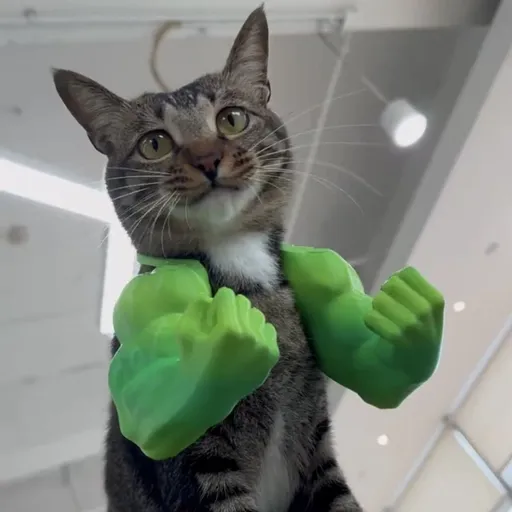 3D printed Hulk Cat Arm Green