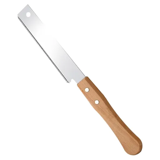 Japanese Pull Saw, Double Edge Hand Saw with Wooden Handle for Flush Cutting Trim Work Carpentry and Woodworking, Silver