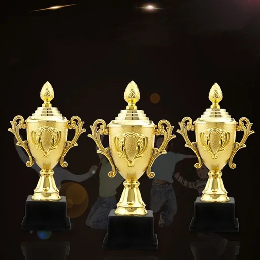 Party Trophy with Golden Cup Design for Award Ceremonies and Game Prizes