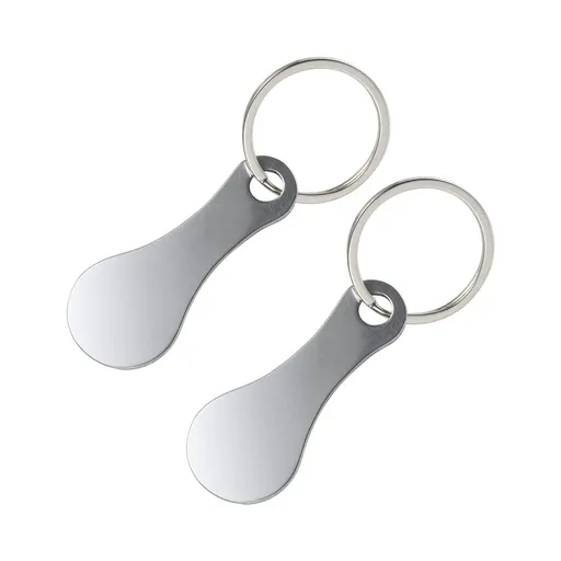 2 Pcs Mini Aluminum Alloy Key Ring Shopping Trolley Tokens - Small Quarter Holder Keychain for Grocery Shopping Cart