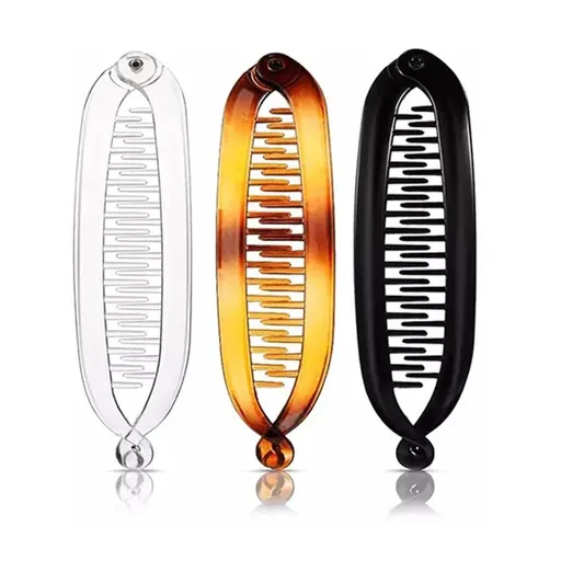 6pes Banana Hair Clip, Made of Plastic and Resin, Banana Hair Clip Fish Tail Hair Clip Set, Fashionable, Simple, Convenient
