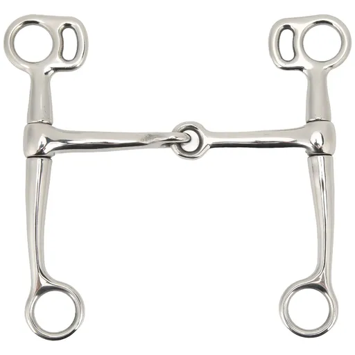 Horse Breaking Bit Stainless Steel 125mm Jointed Mouth Bit Equipment with Turn Cheek for Training