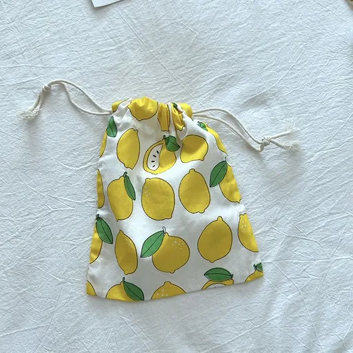 Dear Cotton Travel Storage Bag BYBY-198 Lemon-cotton material