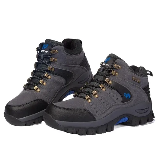 QIFENG Men Women Hiking Shoes High Top Breathable brown orange red 45