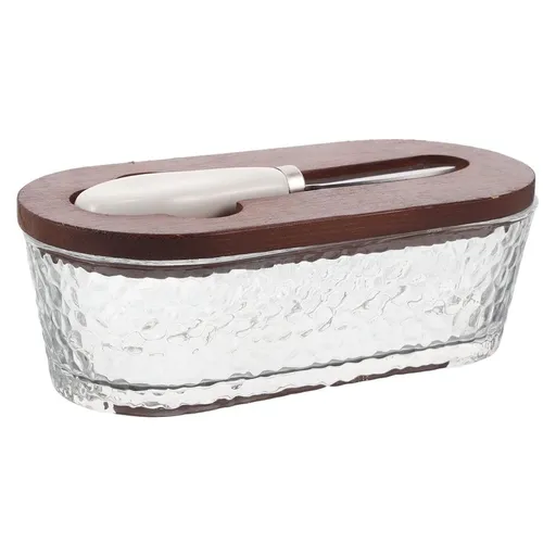 Glass Butter Dish With Lid For Countertop, Glass Butter Dish With Lid And Knife, Covered Butter Dishes For Refrigerator