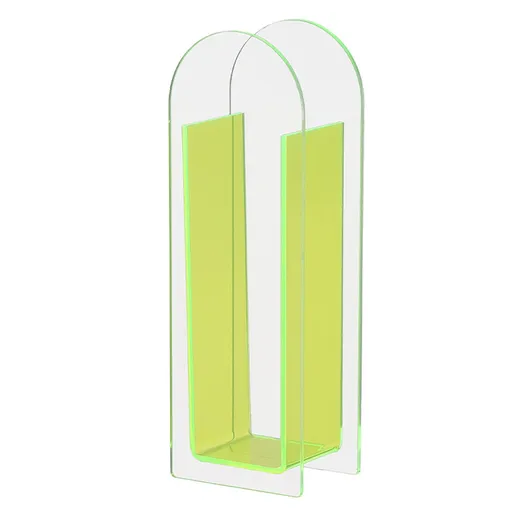 Modern Acrylic Clear Vase Colorful Acrylic Flower Vase for Wedding Party Home Table Decor Semi Colorful Fluorescent Green