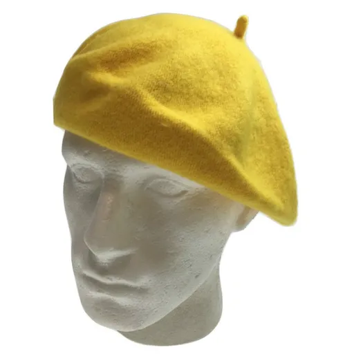 Unisex French Beret Hat Military Army Style Beanie Winter Warm Cap - Yellow