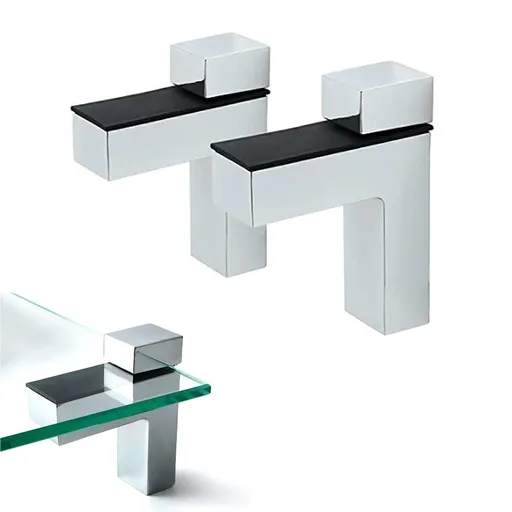 2 Pcs Adjustable Wood/Glass Floating Shelf Brackets Wall Mount, Solid Metal 90 Degree Right Angle Adjustable Wood Glass Shelf