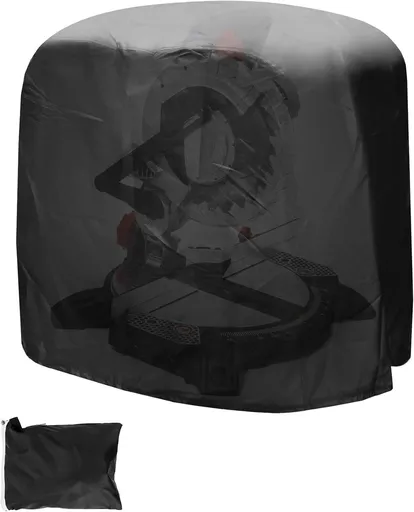Dustproof Miter Saw Cover, 210D Oxford Cloth with Bottom Drawcord Fits Most Miter Saws, Planers, Machine Tools, Rustproof and Waterproof, Black