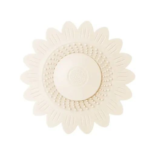 Sunflower Silicone Floor Drain Mat, Anti-Odor, Insect-Proof Sewer Sealing Cover—White