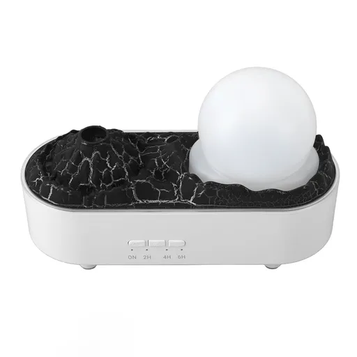 Volcano Aromatherapy Essential Oil Diffuser 200ML Humidifier Night Light 2 Mist Mosdes 3 Light Colors 2H 4H 6H Timer for Home White