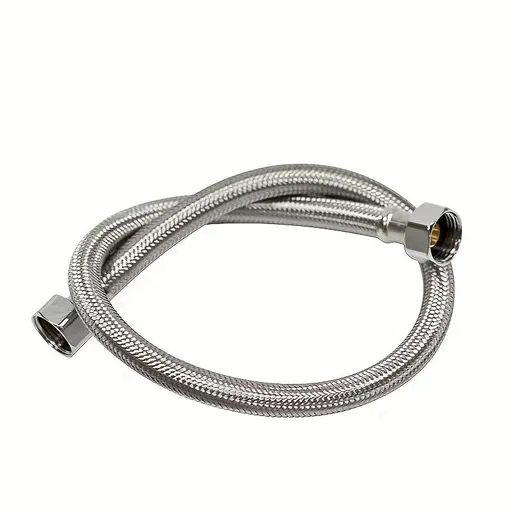 [Flexible Braided Hose] Flexible Zinc Alloy Braided Hose - 30cm/40cm/50cm/60cm with Brass Fittings, Safe for Outdoor Gardening, Car Washing & Pet Areas 50cm/19.68in