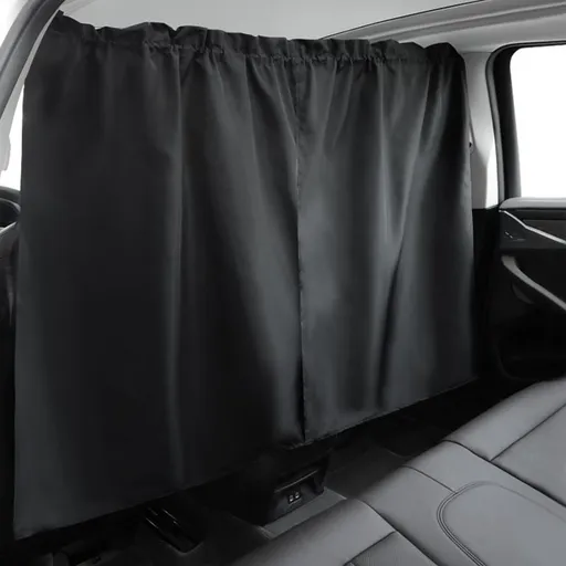 Car Divider Curtains Sun Shade-Privacy Travel Nap Night Car Camping Detachable Simple Curtain (Black)