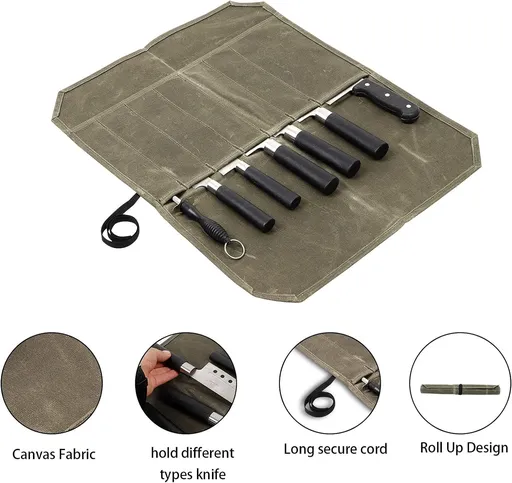 Knife Roll,Chef Knife Roll BagPortable Knife Wrap,Kitchen Knife Storage Case,Chef Tools Protector,Culinary Knife Bags