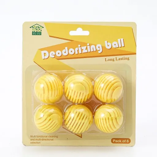 Shoe Deodorizing Balls - Odor-Eliminating and Antibacterial Aromatherapy Balls for Wardrobes and Shoe Cabinets, Available in Multiple Colors. Long-Lasting Odor-Eliminating Fragrance Balls, Pack of 6 - Yellow