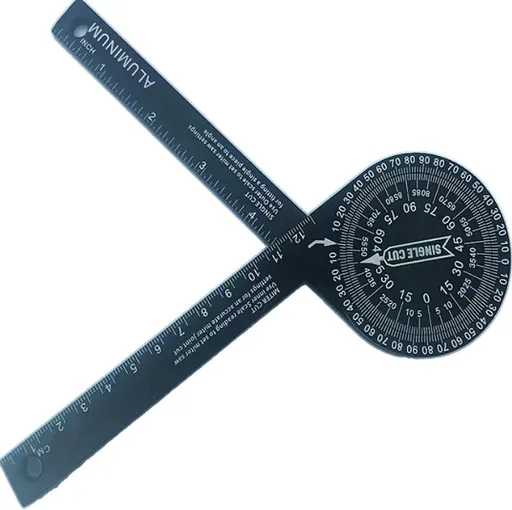 Black Precision 360-Degree Miter Saw Protractor - Aluminum Alloy Angle Finder for Woodworking & Carpentry