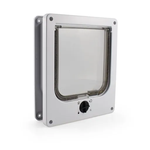 Cat Flap Door, Pet Door with 4 Ways Locking, Weatherproof Cat Door | Easy Set-up Weatherproof Pet Door for Windows, Cabinets L