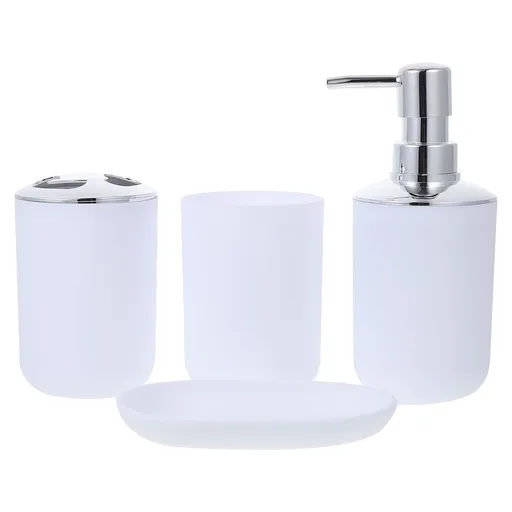 White Bathroom Accessories Set with Soap Dish - and Stylish 1 Set for Home and Guest Bathroom