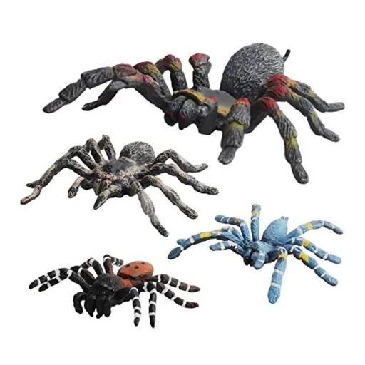 Simulated Spider Model Realistic Spider Figurines Plastic Spider Action Figure for Collection Science Educational, Set of 4