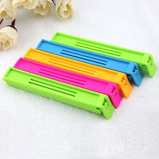 Food Bag Sealing Clips,5pcs Assorted Size Plastic Bag Sealing Clips for Snack Coffee Potato Chip Food Storage Bag Color random