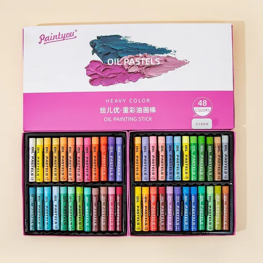 48-Color Oil Pastels Heavy-Color Oil Pastels Loose Oil Pastels Art Supplies - Macaron - Size 48 colors