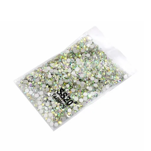 1440Pcs Glitter Rhinestones Crystal Flat Clear Bottom Glass Nail Art Nail Drill - Coloured Crystal-SS20