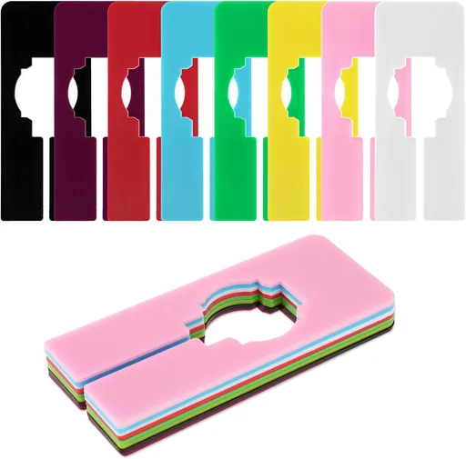 Closet Rack Dividers, 8 Colors Closet Dividers for Hanging, Clothing Plastic Rack Size Dividers Rectangular Reusable Closet Separators Closet Labels dividers Closet Clothes Dividers(Colorful)