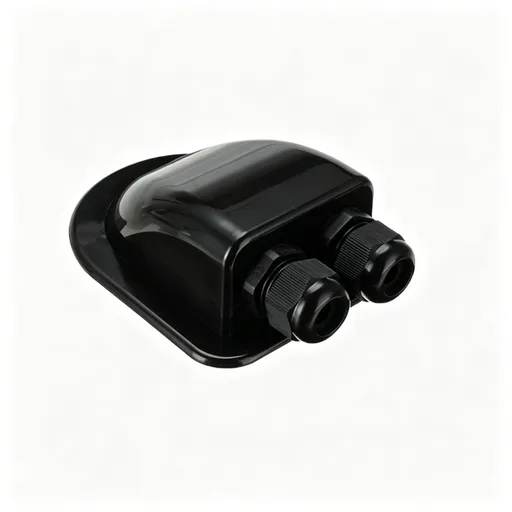 Black Curved Dual-Hole RV Solar Junction Box | Christmas Single Spare Gift | ABS Waterproof Roof Cable Entry Box for PV Mounts