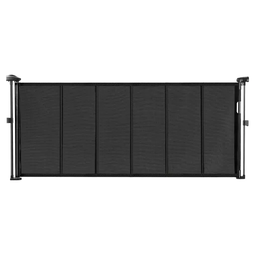 Retractable Mesh Baby Gate, 870 mm Tall, Extends to 1800 mm Wide, Easy-Install Safety Gate for Stairs, Doorways & Hallways, Black