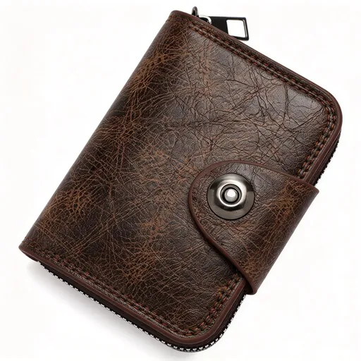 Portable Business Men ID Card & Name Card Wallet, Simple Single Magnet Closure For Daily Business Occasion, Holiday Business Man Accessory, K94‑53 Dark Coffee