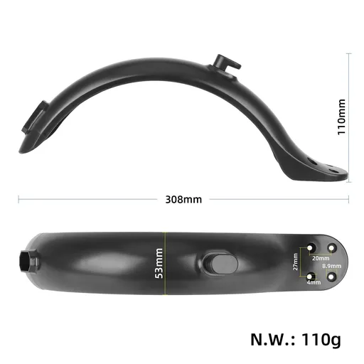 Electric Scooter Fender, 4 Hole Mud Guard to Scooter Splash Proof Fender Accessories Mudguard Fender Bracket Durable Mud