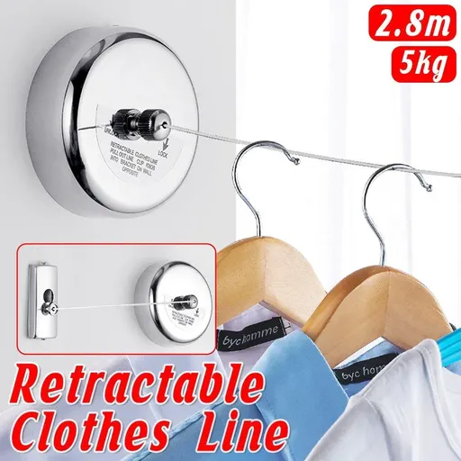 Retractable Clothesline Indoor Outdoor Hotel Laundry No Drilling Drying Line