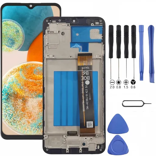 Samsung Galaxy A23 5G Screen Replacement with Frame, 6.6" 120Hz PLS TFT LCD Flat Touch Digitizer, Complete Disassembly Repair Tool Kit for SM-A236U SM-A236U1 SM-A236W SM-A236B SM-A236E SM-A2360