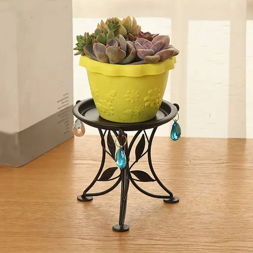 5.1" x 5.1" x 5.1" Black Iron Plant Stand