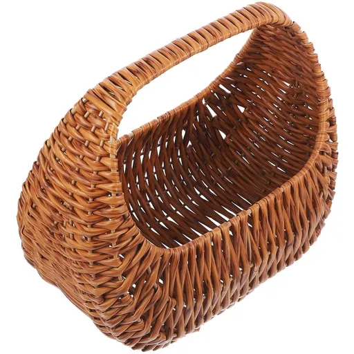 Decorative Hand Woven Coffee PP and Iron Storage Basket with Handle