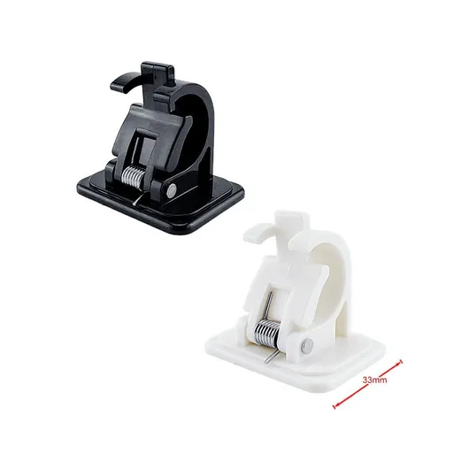 2Pcs Curtain Rods White Hanger Crossbar Curtain Clips Wall ABS Plastic Fishing Rod Rack Holder Wall Mounted Fishing Pole