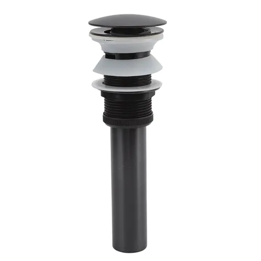 Bathroom Basin Sink Popping Up Drainer Lavatory Odor Resistant Sink Waste Drainer Black with Basket With Overflow Hole