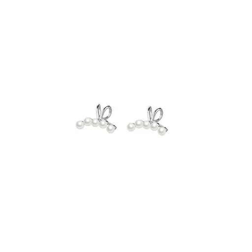 Pearl Ear Bone Clip Earrings No Piercing Needed Elegant Jewelry for Women Girls - Silver