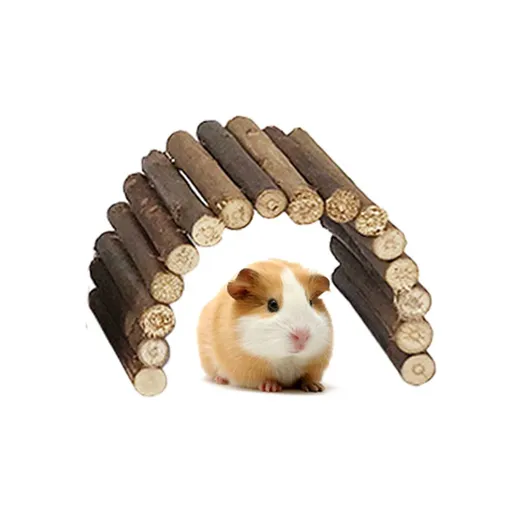 Wooden Ladder Bridge, Hamster Mouse Rat Rodents Toy, Small Animal Chew Toy encourages exploration and exercise.